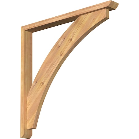 Ekena Millwork Thorton Slat Smooth Bracket w/ Offset Brace, Western Red Cedar, 3 1/2"W x 34"D x 34"H BKT0402X34X34THR06SWR